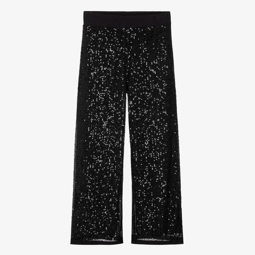 Elsy-Girls Black Sequin Trousers | Childrensalon Outlet