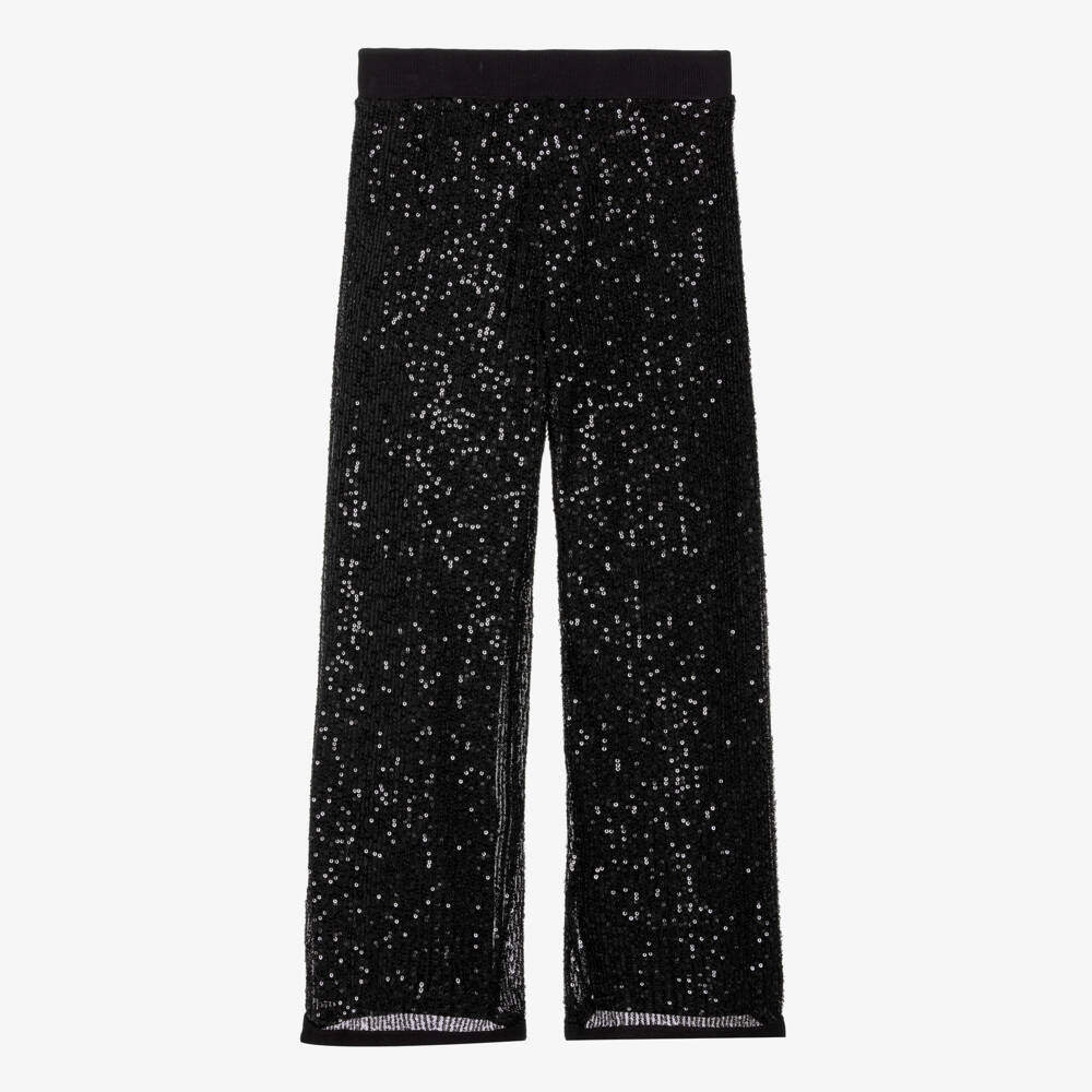 Elsy-Girls Black Sequin Trousers | Childrensalon Outlet