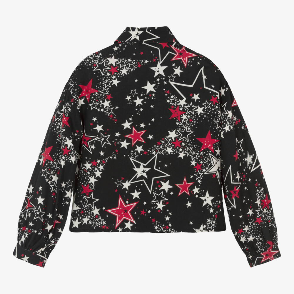 إلسي-بلوزة بطبعة نجوم فيسكوز لون أسود | Childrensalon Outlet