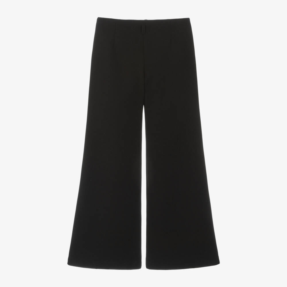 Elsy-Girls Black Wide Leg Crêpe Trousers | Childrensalon Outlet