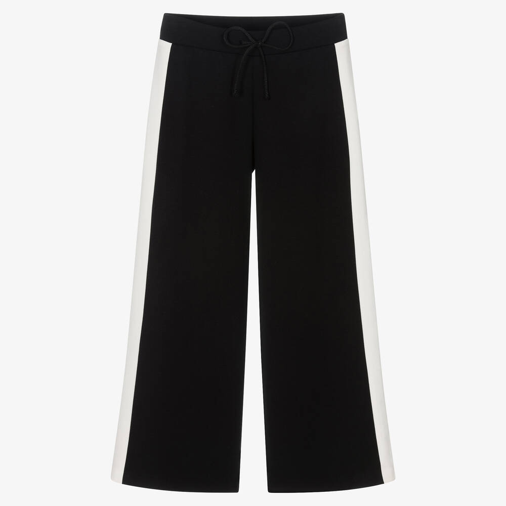 Elsy - Girls Black Wide Leg Trousers | Childrensalon