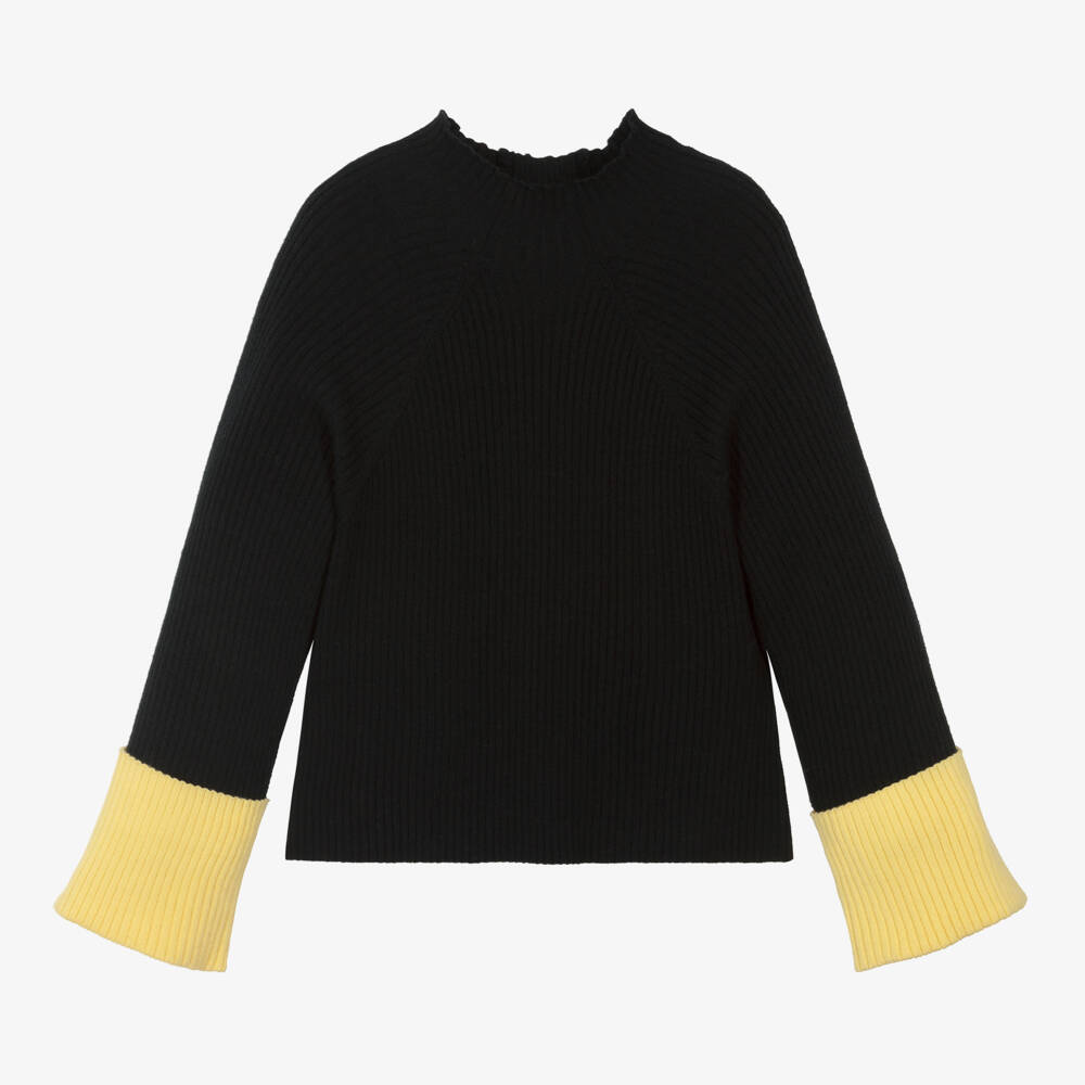 Elsy-Girls Black & Yellow Knit Top | Childrensalon Outlet