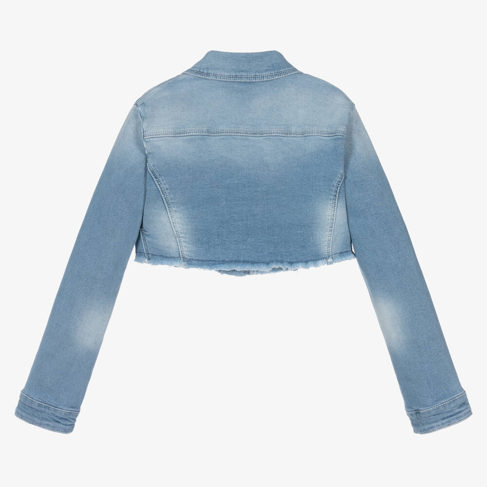 Elsy-Girls Blue Denim Cropped Jacket | Childrensalon Outlet