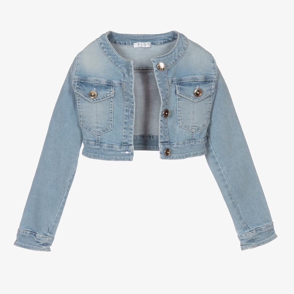 Ladies light blue denim jacket hot sale