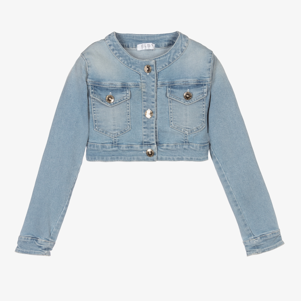 Elsy - Girls Blue Denim Jacket | Childrensalon