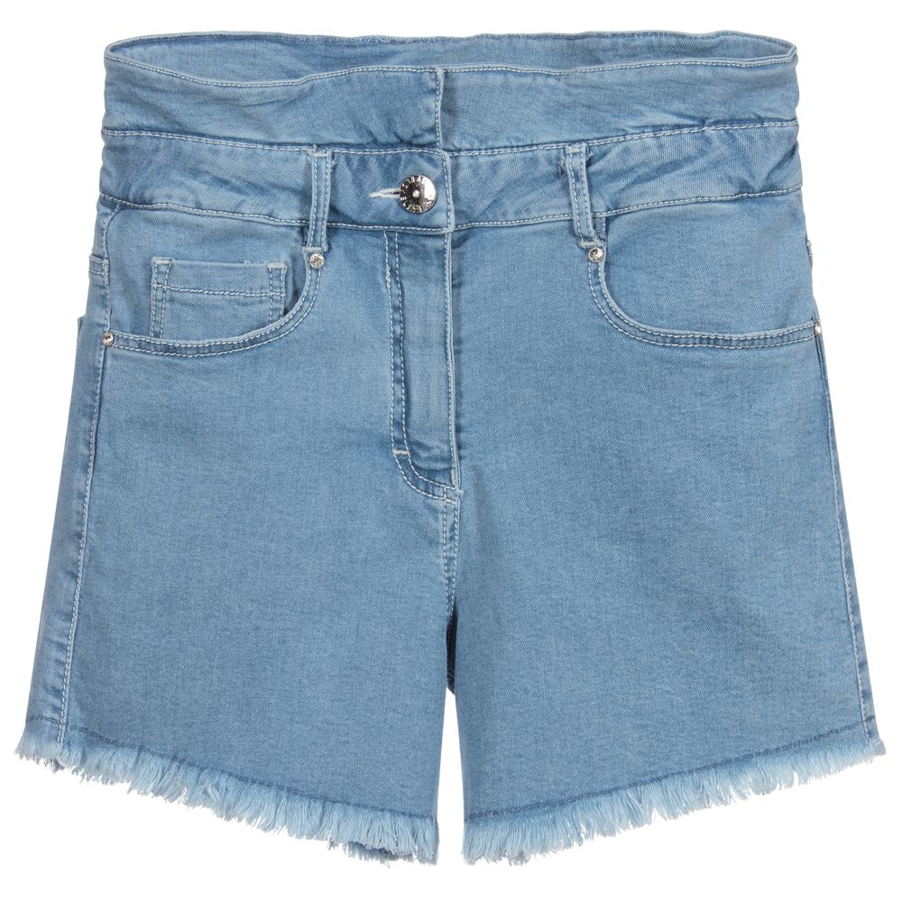 Elsy - Girls Blue Denim Shorts | Childrensalon