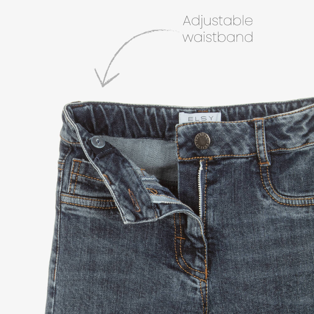 Elsy-Girls Blue Denim Wide Leg Jeans | Childrensalon Outlet