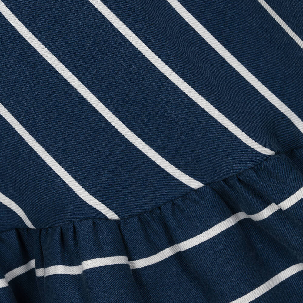 Elsy-Girls Blue Striped Lyocell Dress | Childrensalon Outlet