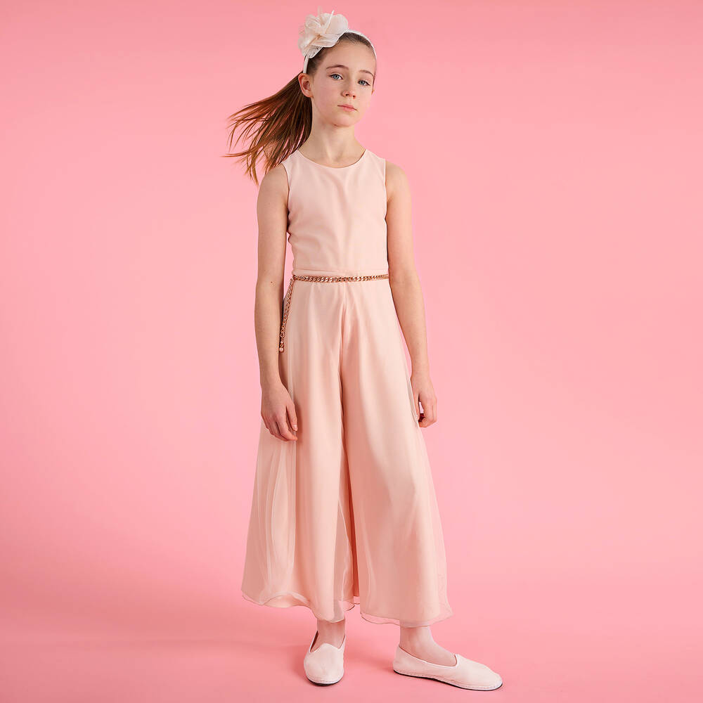 Elsy Girls Blush Pink Wide Leg Jumpsuit
