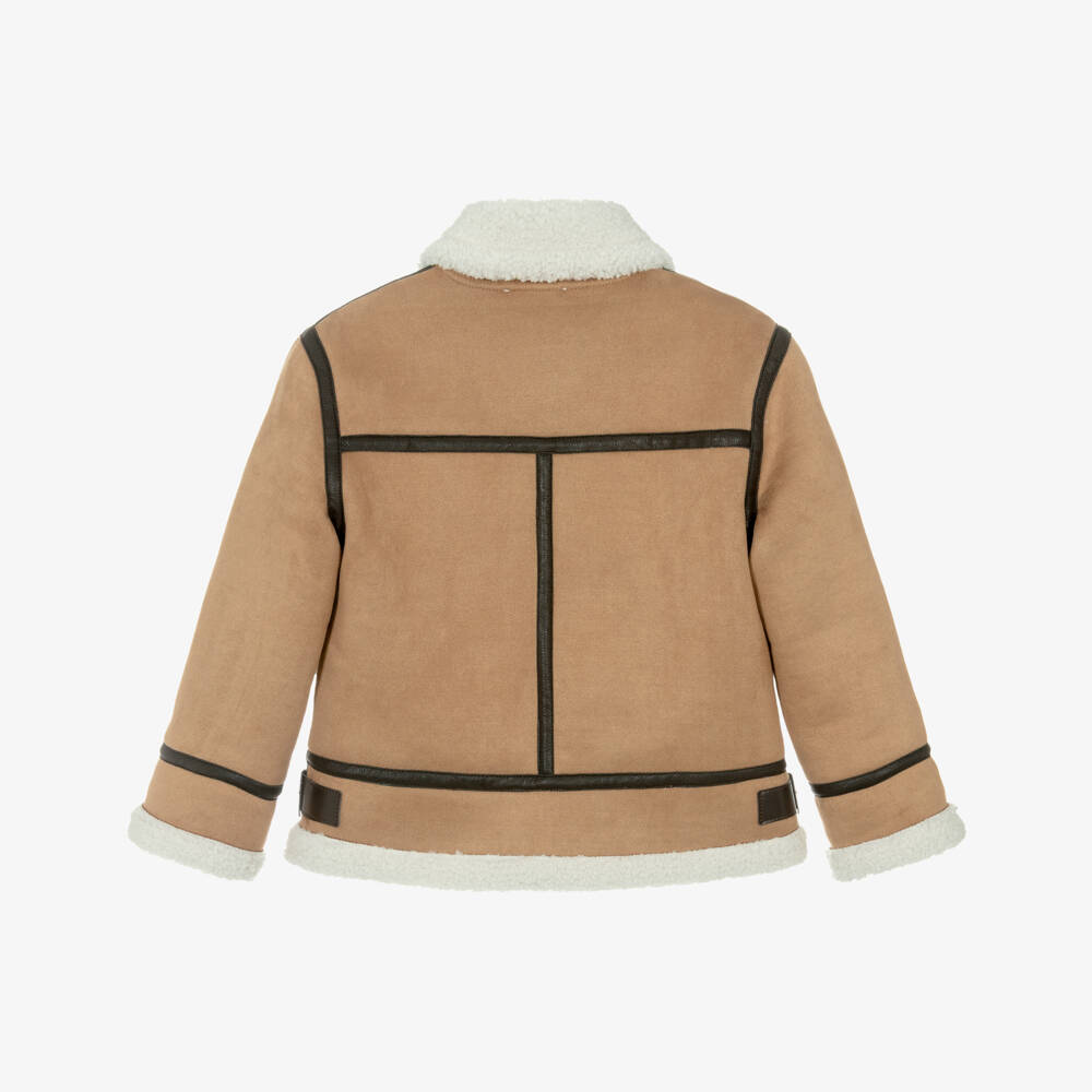 Elsy-Girls Brown Pilot Jacket | Childrensalon Outlet