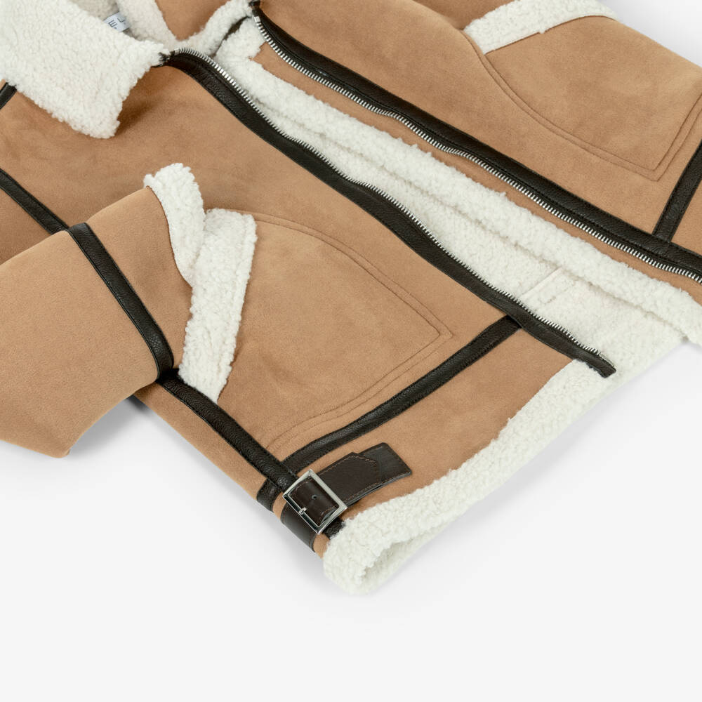 Elsy-Girls Brown Pilot Jacket | Childrensalon Outlet