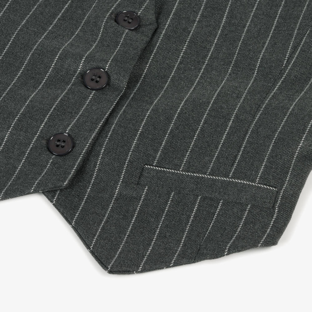 Elsy-Серый жилет в полоску для девочек | Childrensalon Outlet