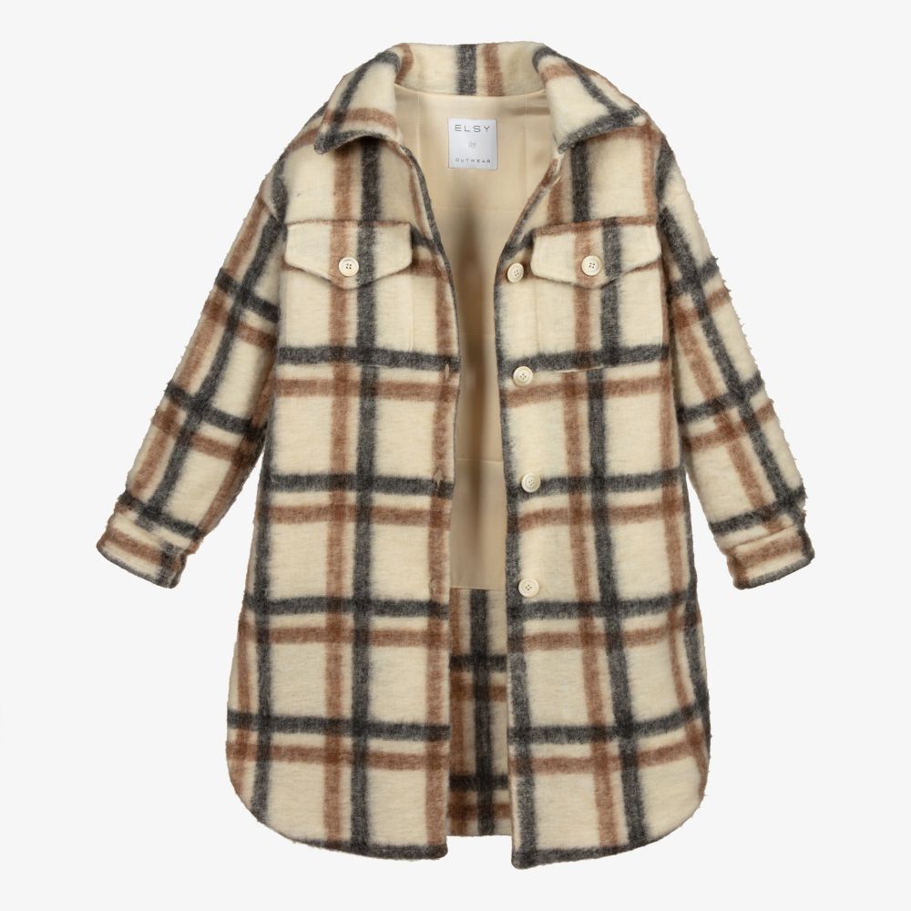Girls deals check coat