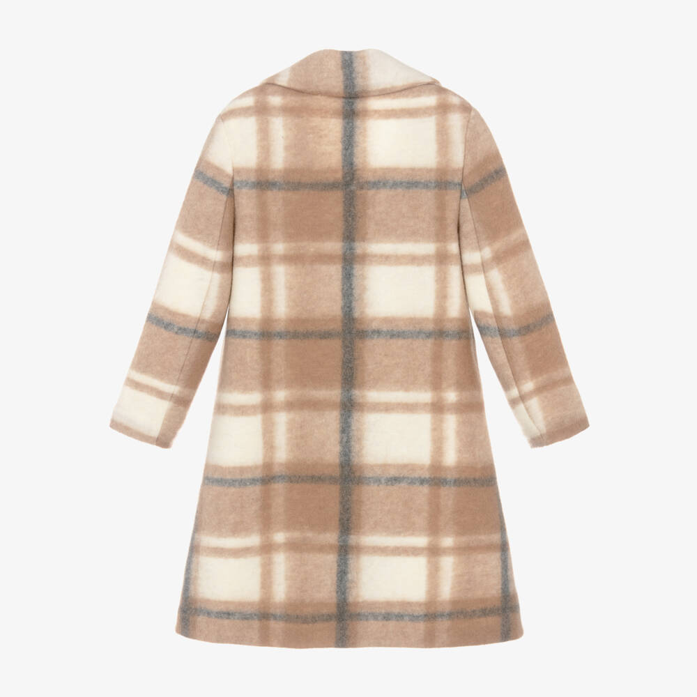 Elsy-معطف كاروهات لون بيج للبنات | Childrensalon Outlet