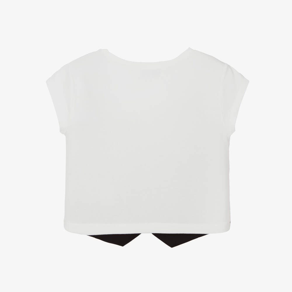 кутюр от Elsy-Шикарный черно-белый топ для девочек | Childrensalon Outlet