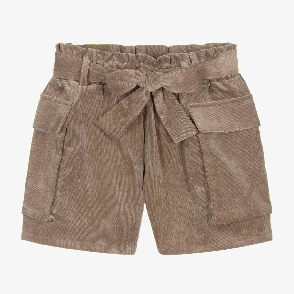 Elsy-Girls Chocolate Corduroy Shorts | Childrensalon Outlet