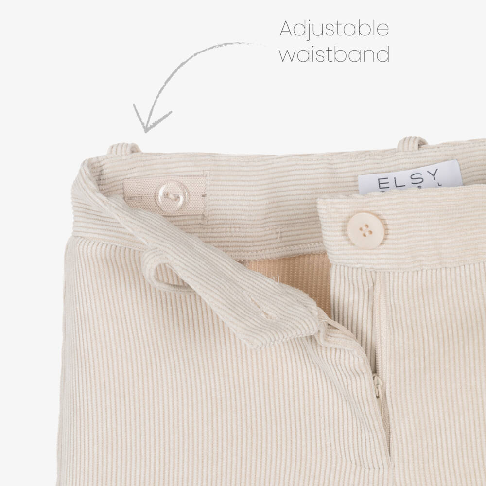 Elsy-Girls Cream Corduroy Wide-Leg Trousers | Childrensalon Outlet