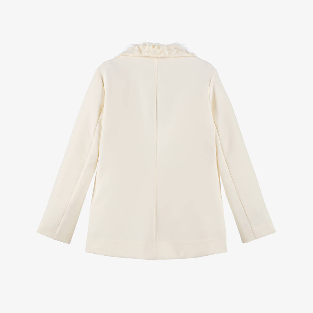 couture by Elsy-Girls Cream Floral Lapel Blazer | Childrensalon Outlet