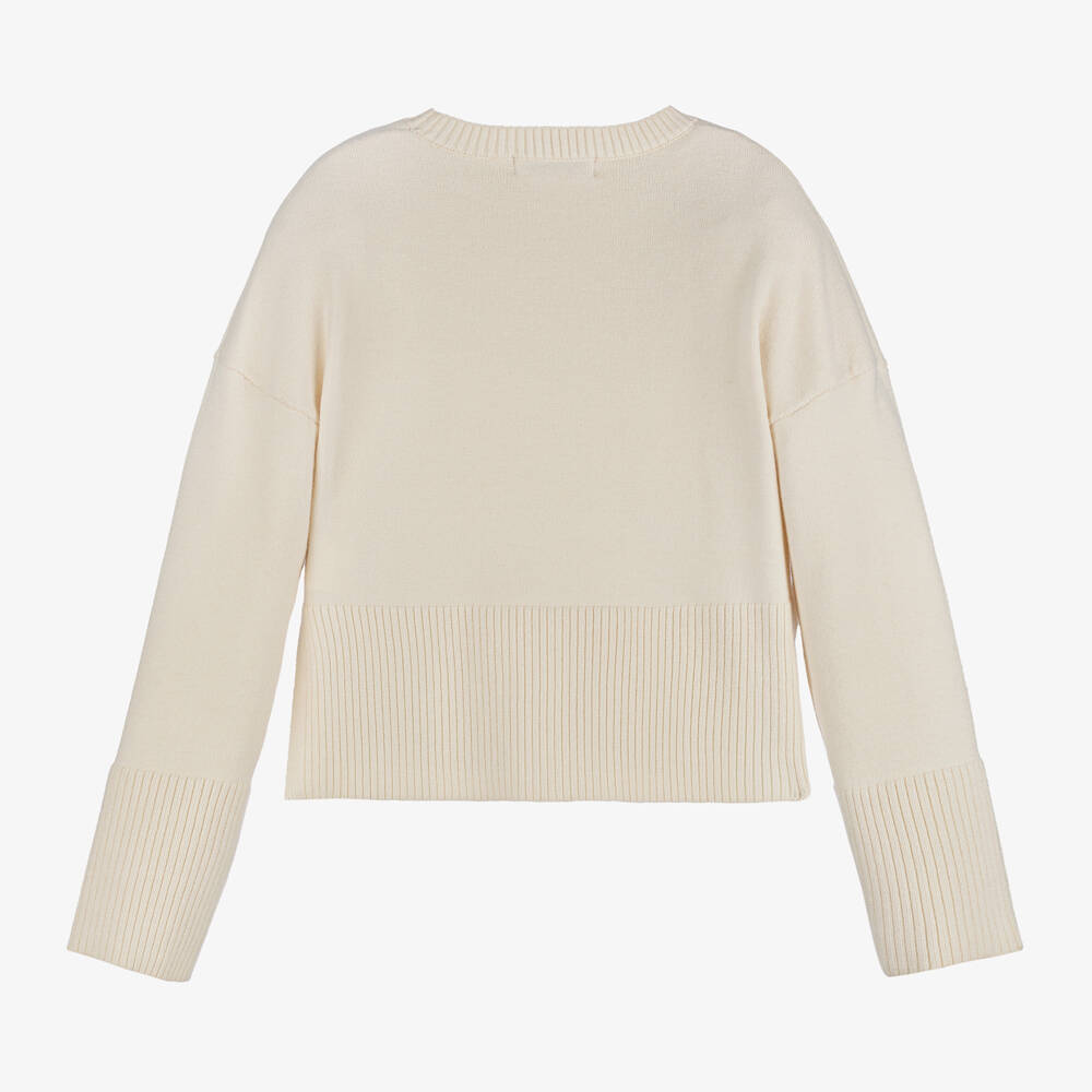 Elsy-Girls Cream Knit Pullover | Childrensalon Outlet