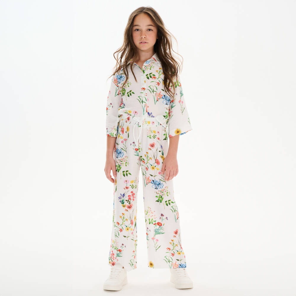 couture by Elsy-Girls Creamy Bloom-Patterned Blouse | Childrensalon Outlet