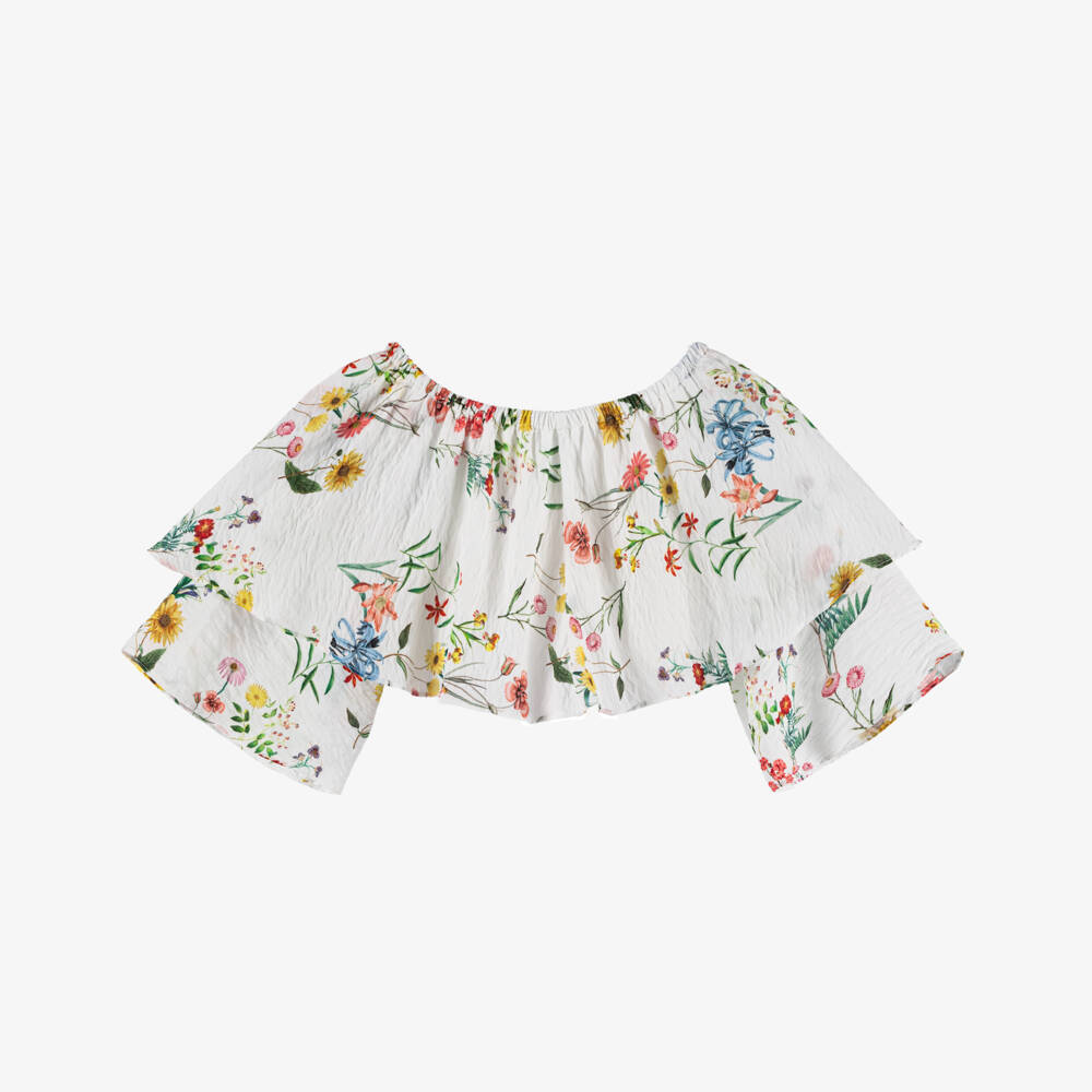 couture by Elsy-Girls Creamy Blooming Blouse | Childrensalon Outlet