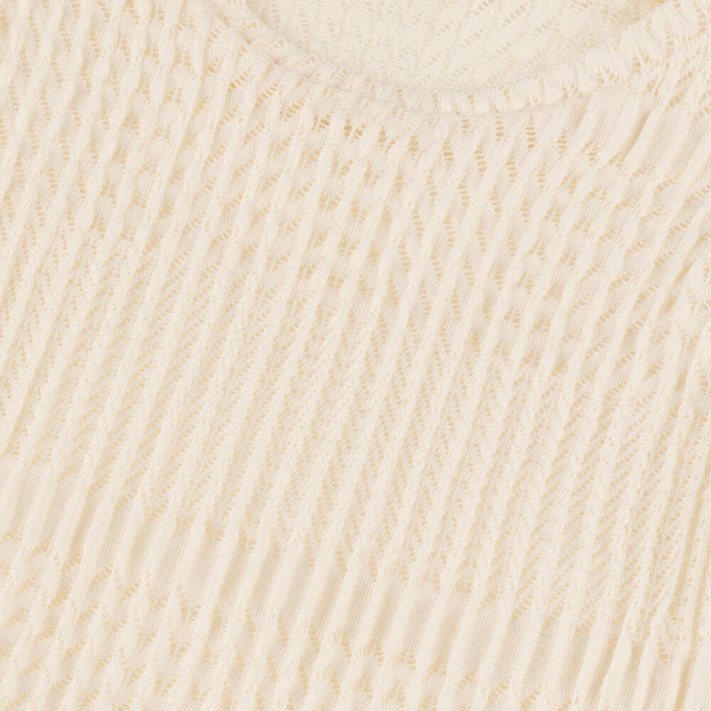 кутюр от Elsy-Кремовая кружевная вязаная блузка для девочек | Childrensalon Outlet