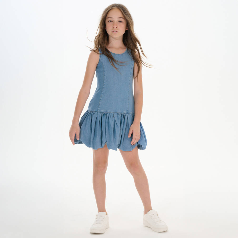 couture by Elsy-فستان شامبراي أزرق للبنات | Childrensalon Outlet