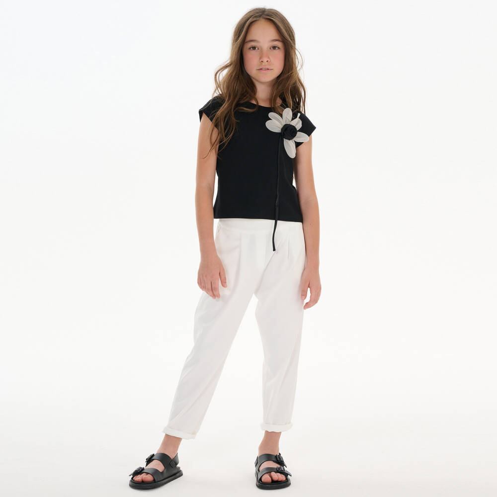couture by Elsy-Girls Elegant Black Floral Tee | Childrensalon Outlet