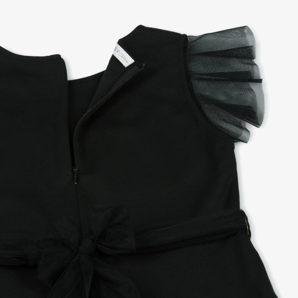 кутюр от Elsy-Элегантный черный трикотажный ромпер для девочек | Childrensalon Outlet