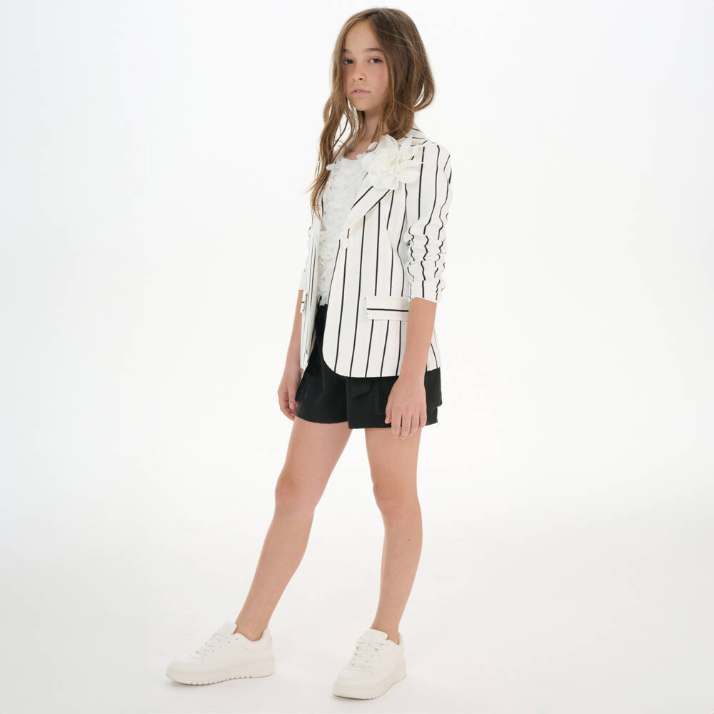 Elsy-Girls Elegant Black & White Blazer | Childrensalon Outlet