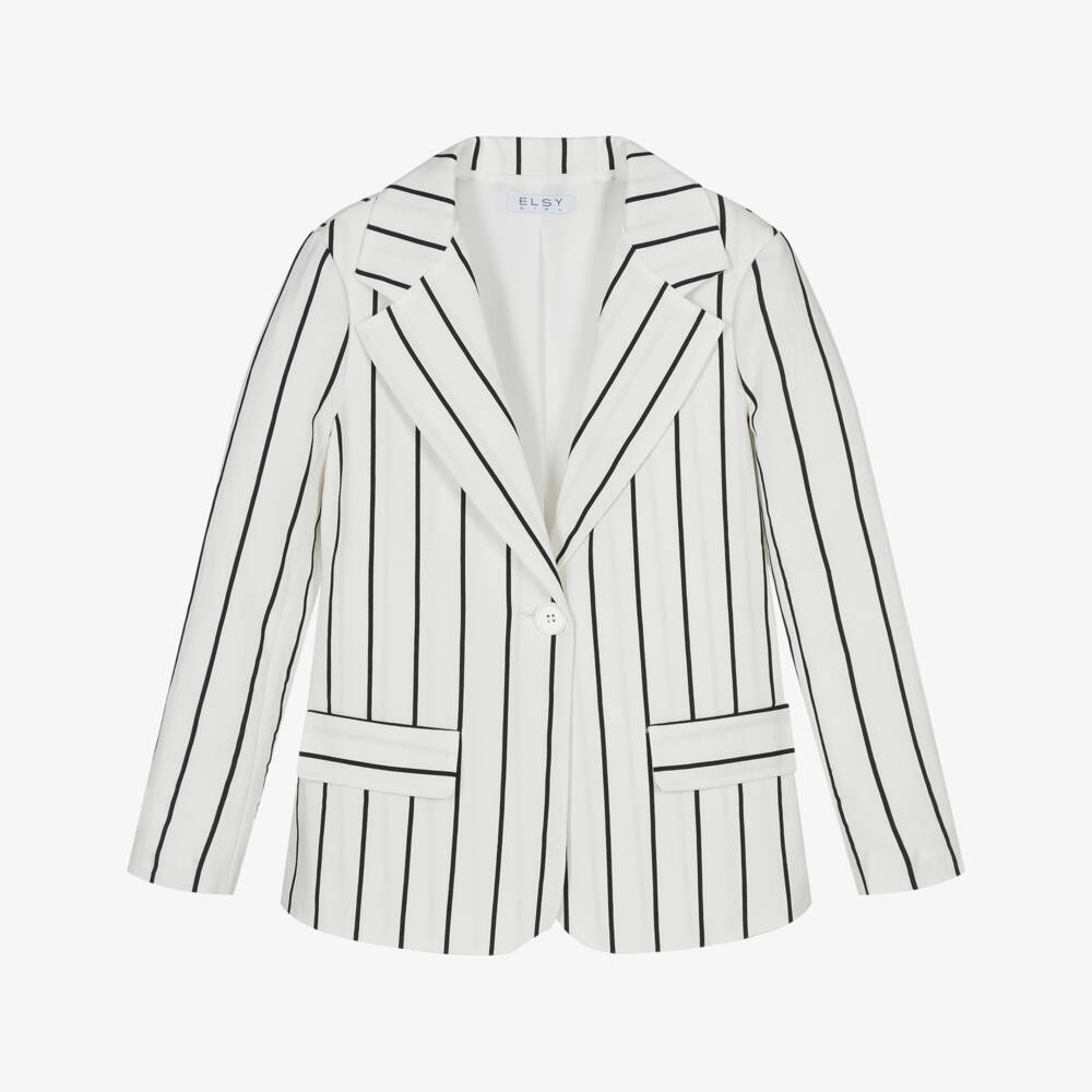Elsy-Girls Elegant Black & White Blazer | Childrensalon Outlet