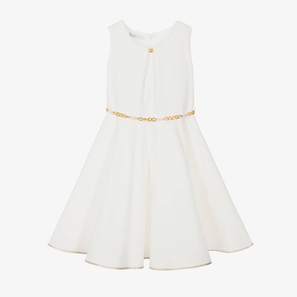 couture by Elsy-فستان عاجي أنيق للبنات بسلسلة | Childrensalon Outlet