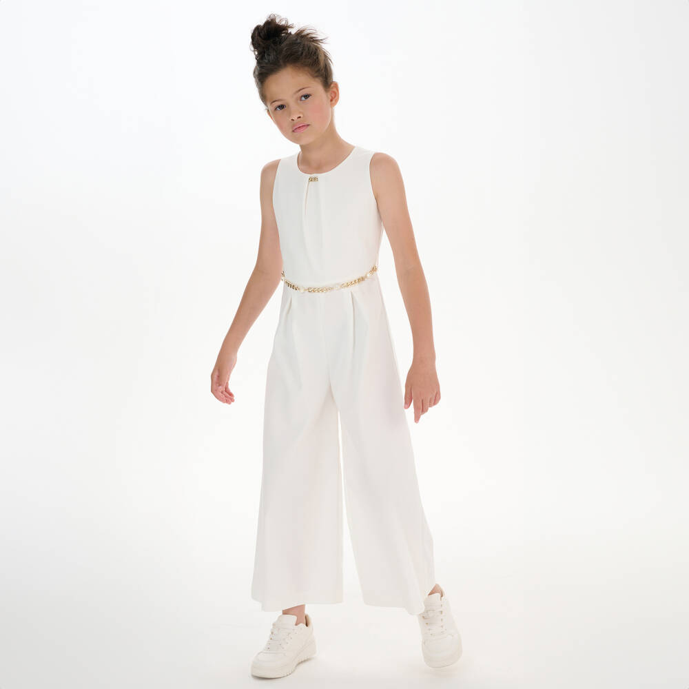 couture by Elsy-Girls Elegant Ivory Chain Romper | Childrensalon Outlet