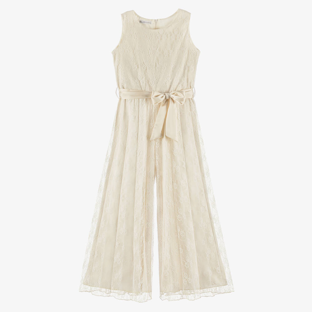 couture by Elsy-Girls Elegant Ivory Lace Romper | Childrensalon Outlet