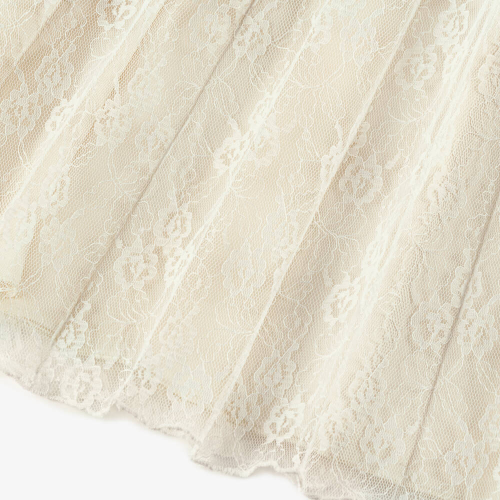 кутюр от Elsy-Элегантный кремовый кружевной ромпер для девочек | Childrensalon Outlet