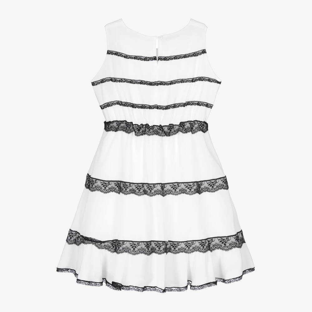 кутюр от Elsy-Элегантное белое платье с кружевной отделкой для девочек | Childrensalon Outlet