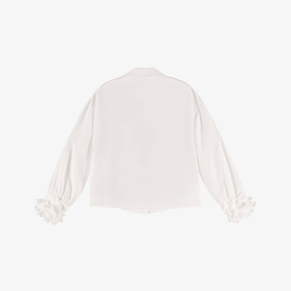 couture by Elsy-Girls Elegant White Draped Top | Childrensalon Outlet