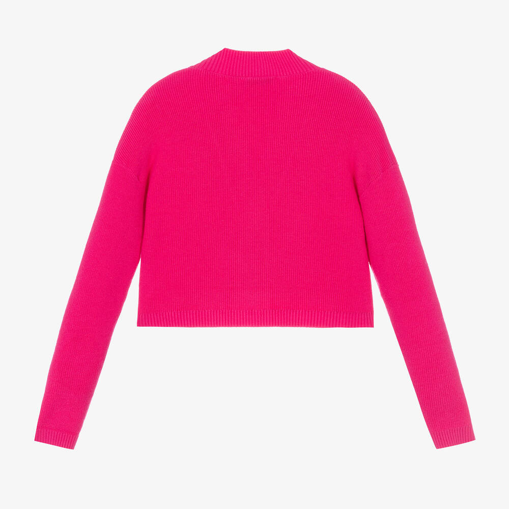 Fuchsia cropped cardigan top