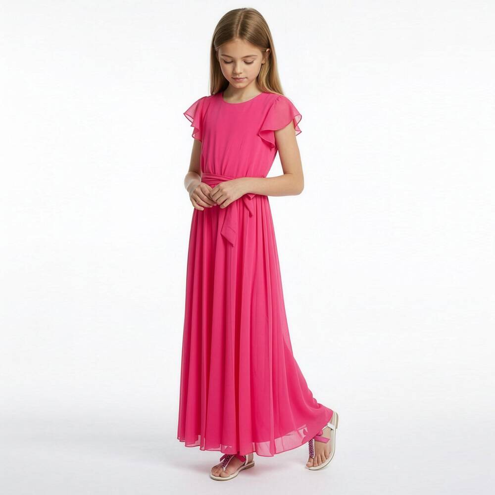 Elsy-Girls Fuchsia Pink Pleated Jumpsuit | Childrensalon Outlet