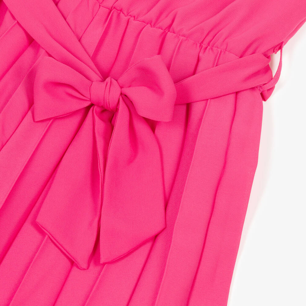 Elsy-Girls Fuchsia Pink Pleated Jumpsuit | Childrensalon Outlet