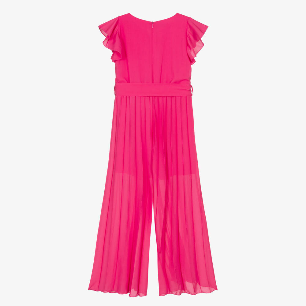 Elsy-Girls Fuchsia Pink Pleated Jumpsuit | Childrensalon Outlet