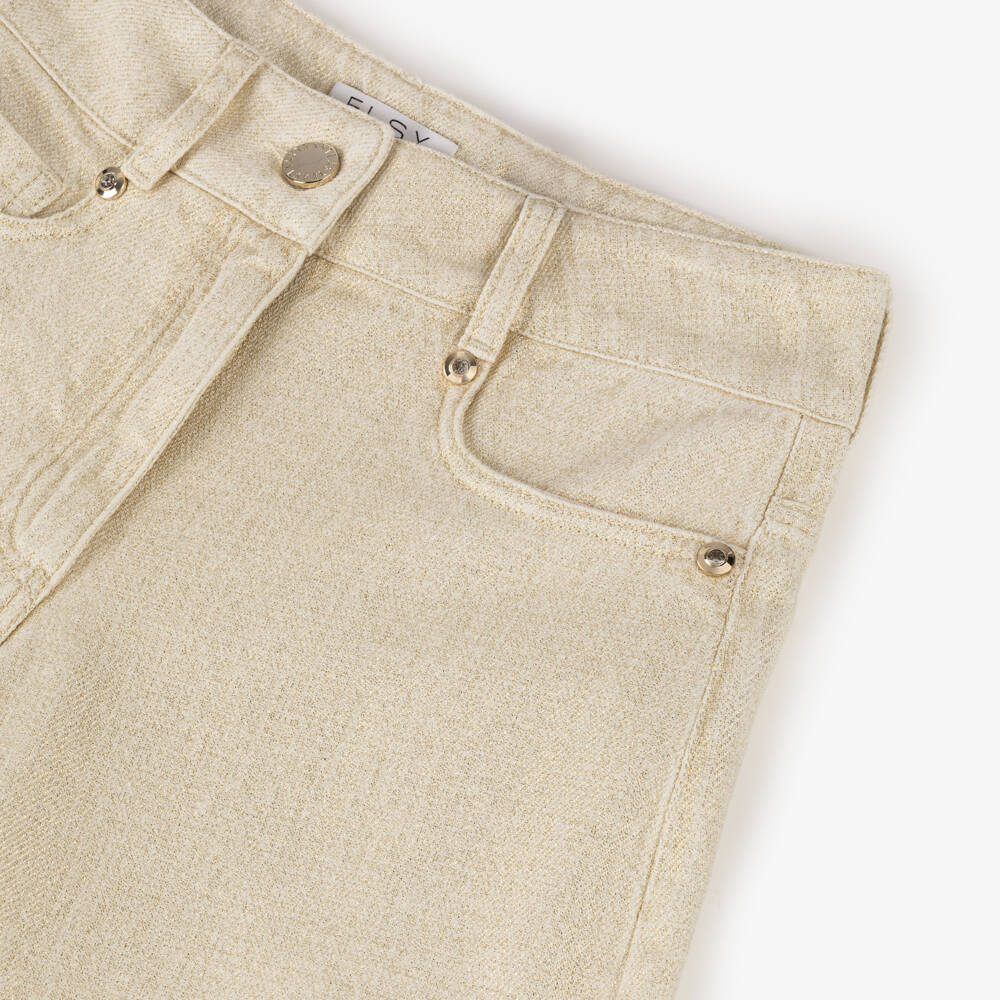 couture by Elsy-بنطلون عاجي واسع لامع للبنات | Childrensalon Outlet