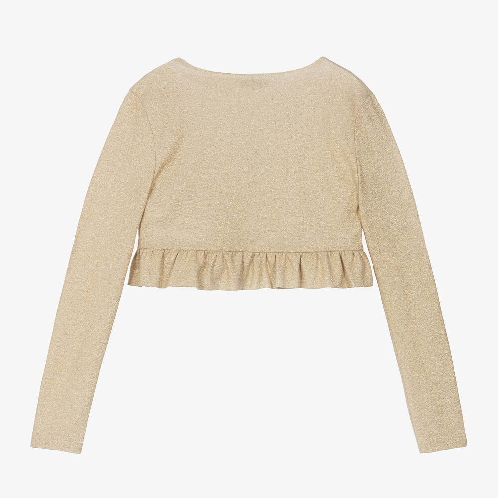 Elsy Girls Gold Lurex Cardigan