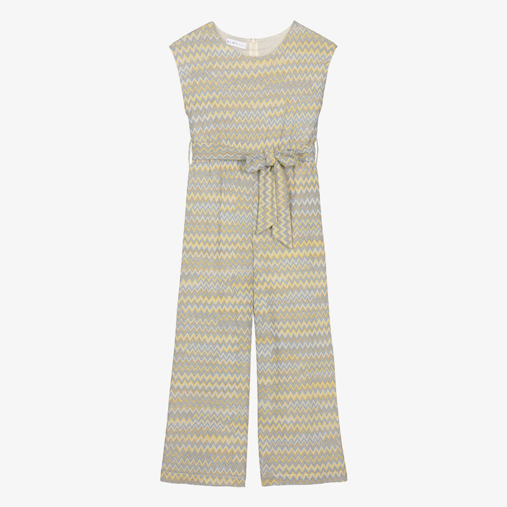 Elsy couture by-Girls Gold & Yellow Zigzag Jumpsuit | Childrensalon Outlet