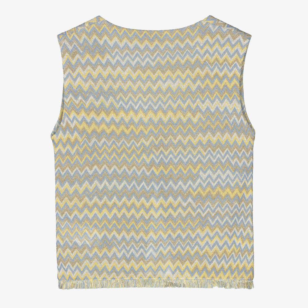 Elsy couture by-Girls Gold & Yellow Zigzag Waistcoat | Childrensalon Outlet