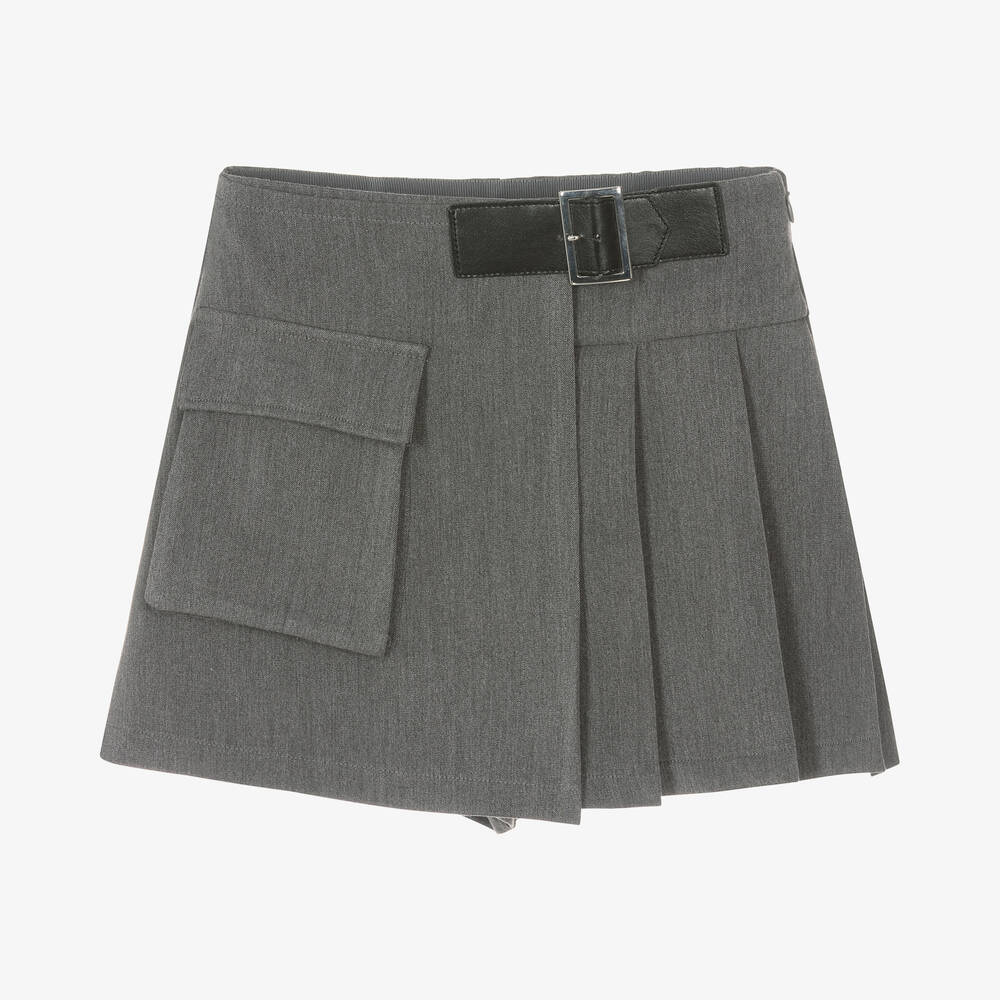 Elsy - Серая плиссированная юбка-шорты | Childrensalon