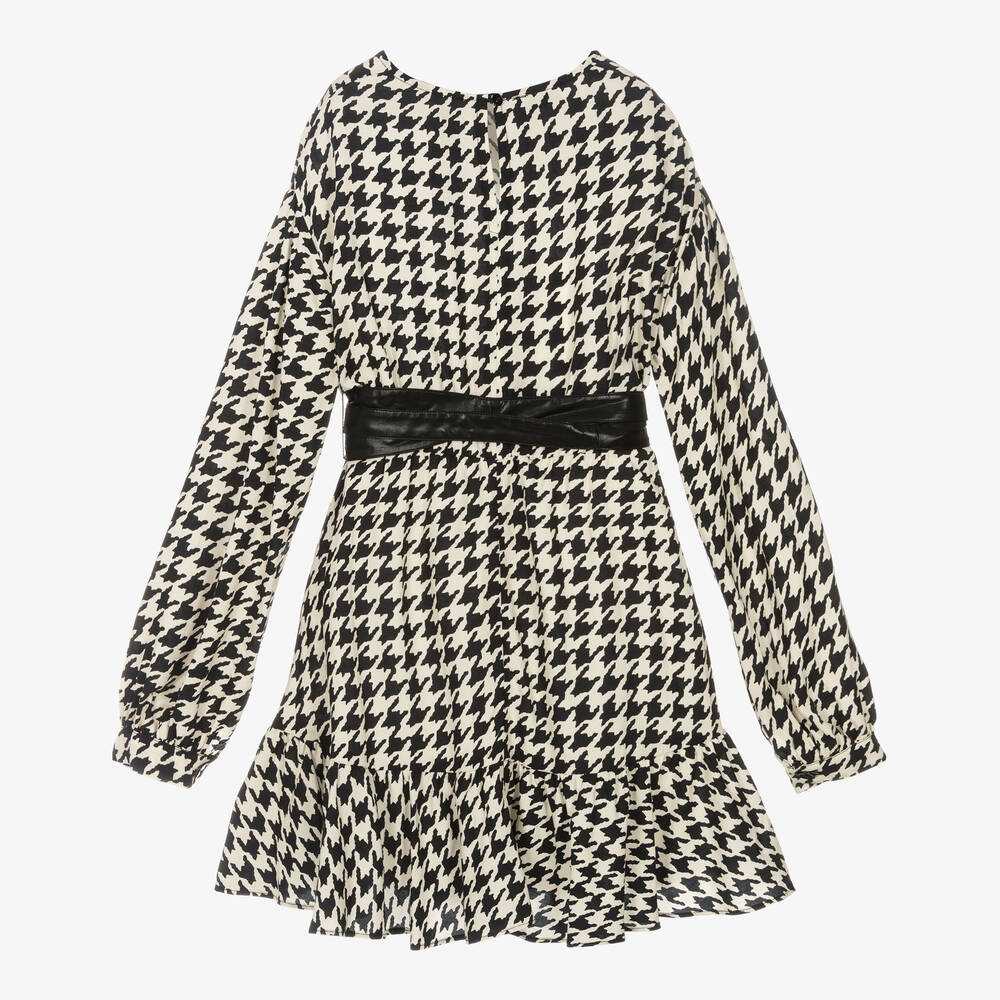 Elsy-Кремово-черное платье с поясом | Childrensalon Outlet