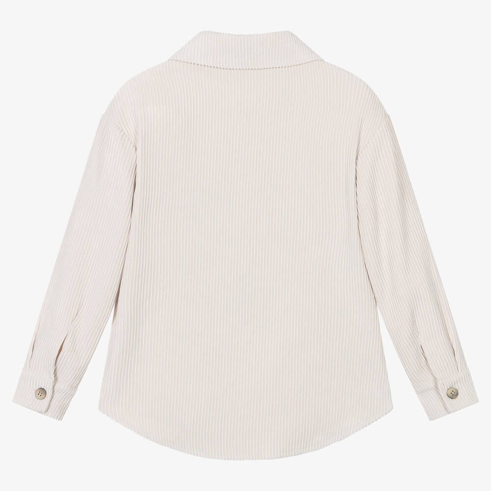 إلسي-جاكيت بنمط قميص كوردروي لون عاجي للبنات | Childrensalon Outlet