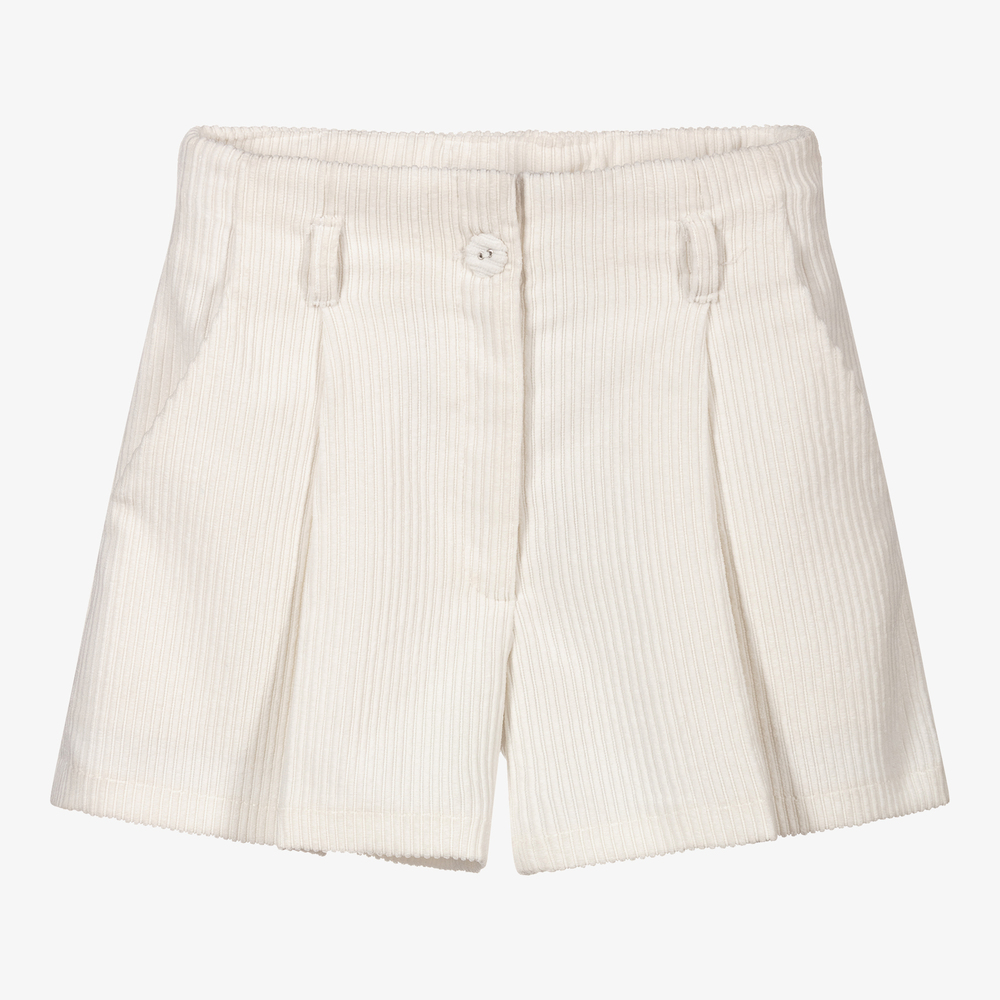 Elsy-Girls Ivory Corduroy Shorts | Childrensalon Outlet