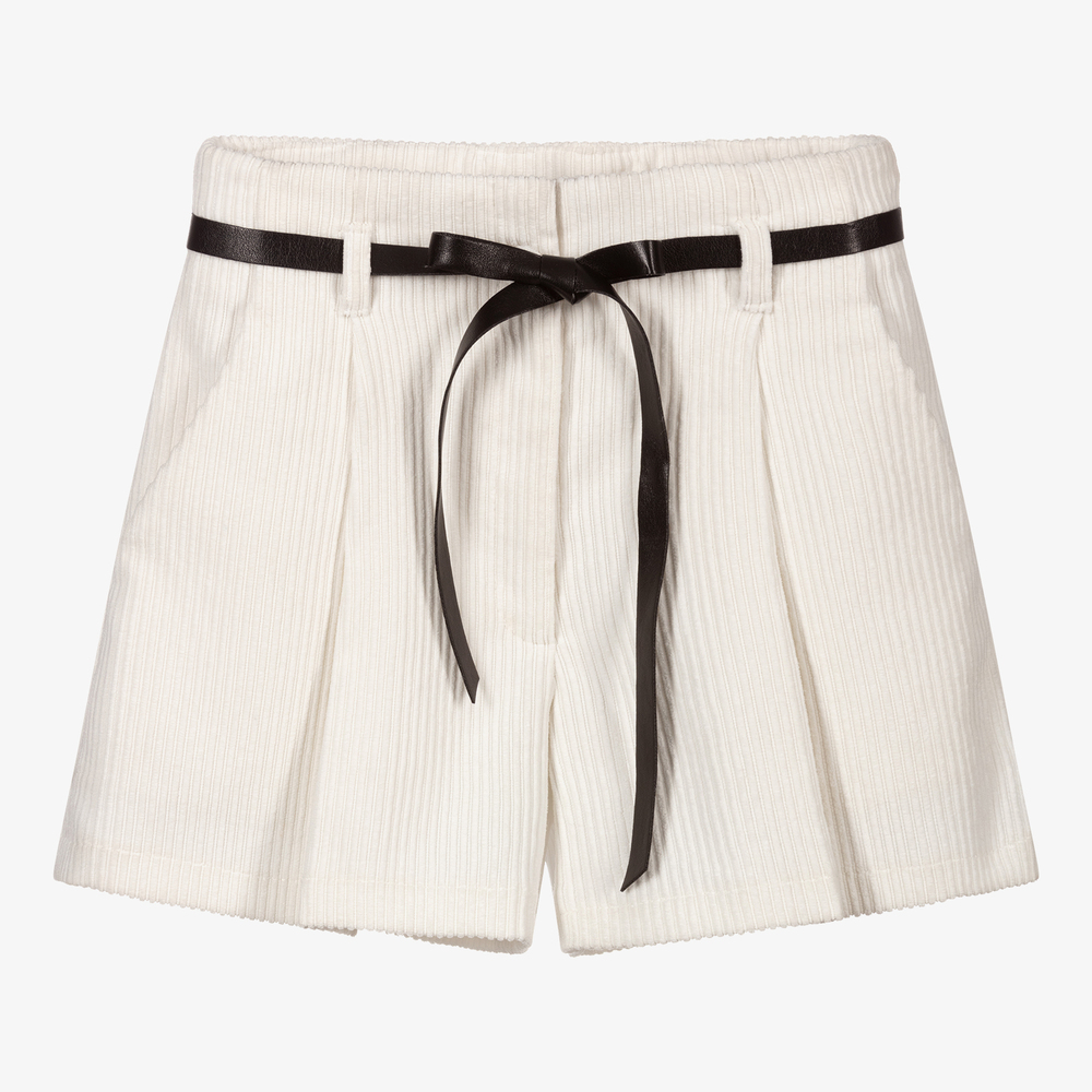 Elsy - Elfenbeinfarbene Cord-Shorts (M)  | Childrensalon